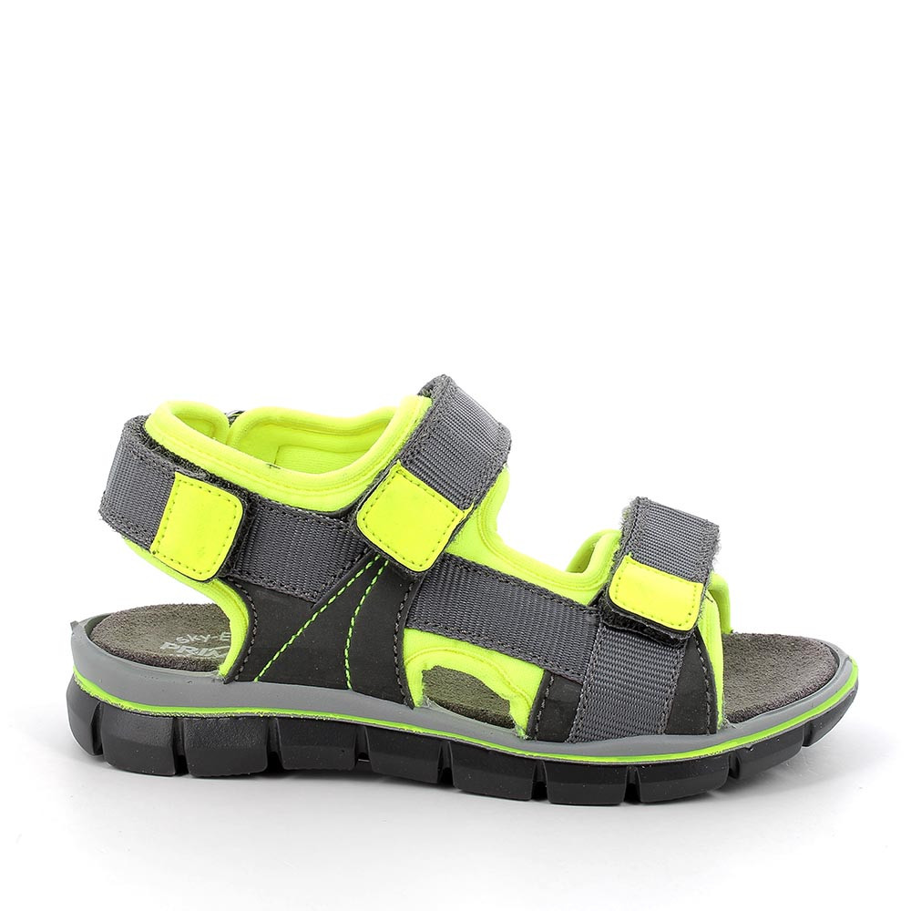 SANDALE FUER JUNGEN  DUNKELGRAU-GELB FLUO'
