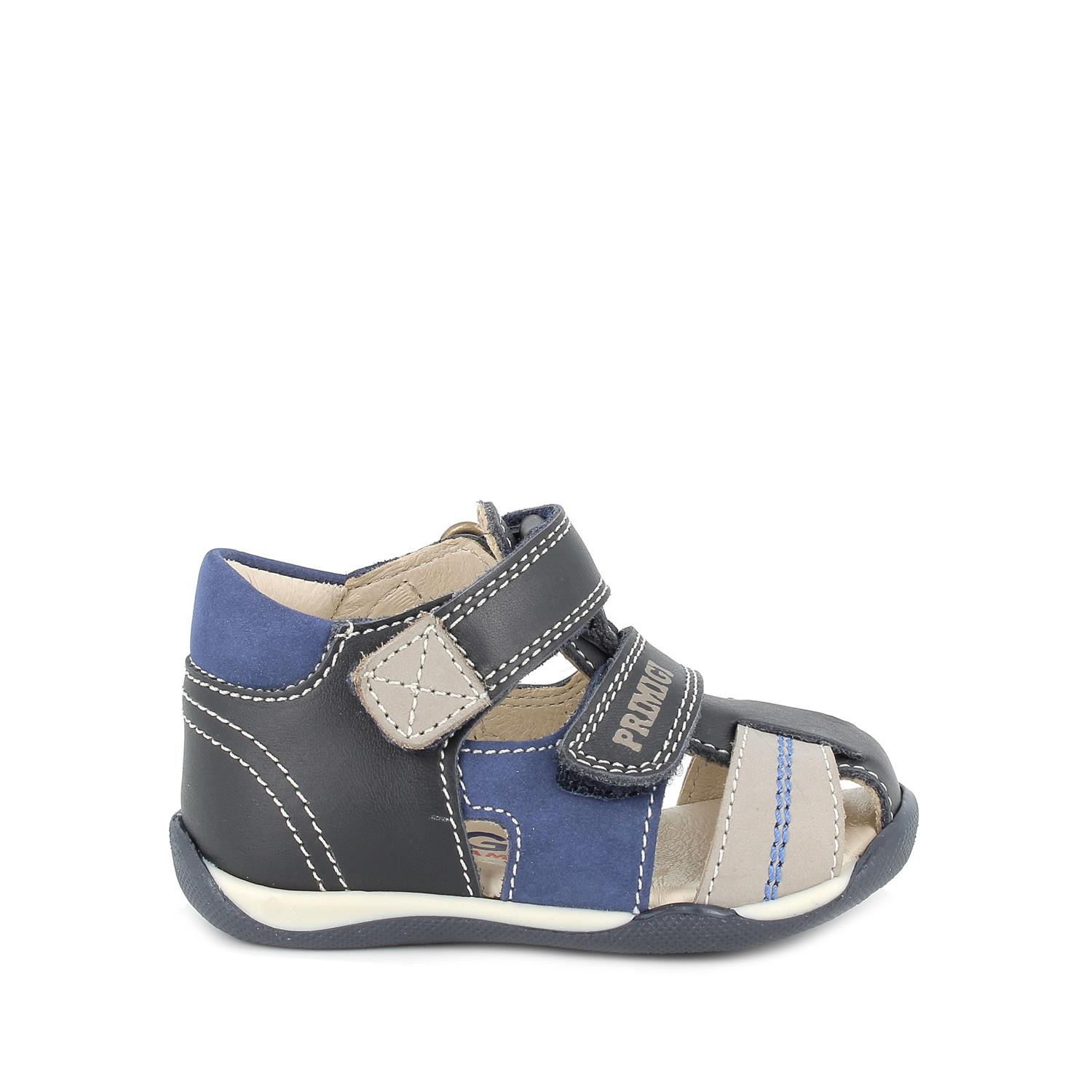 SANDALE AUS LEDER FUER JUNGEN  NAVY-BEIGE