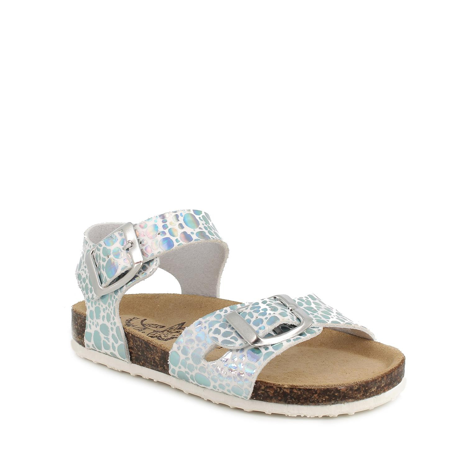 Sandal for girl   white-silver iridescent