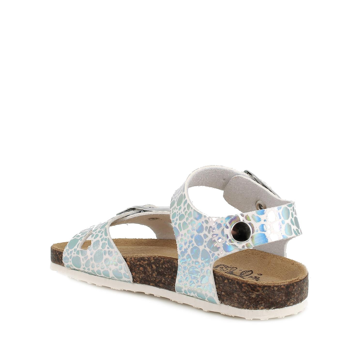 Sandal for girl   white-silver iridescent