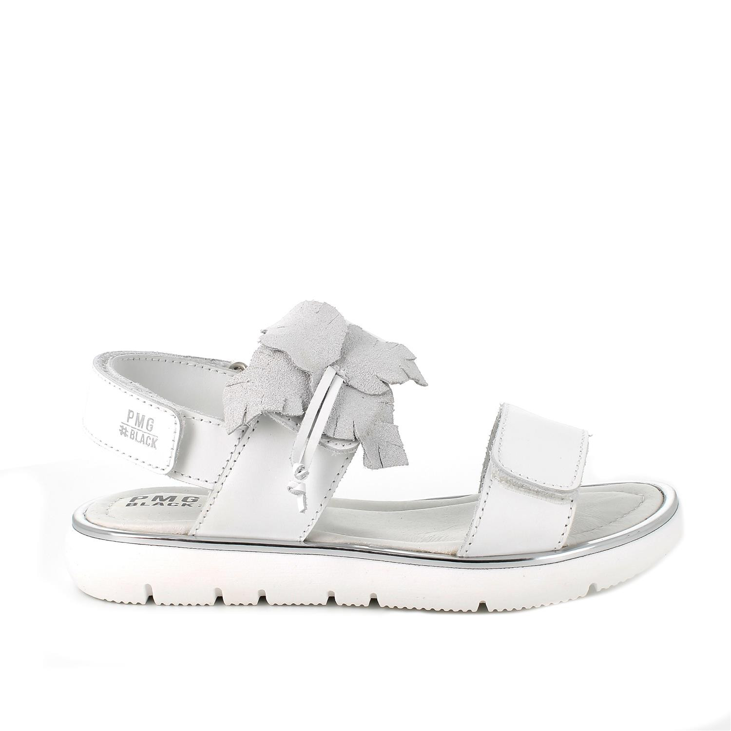 Sandalo in pelle da bambina bianco