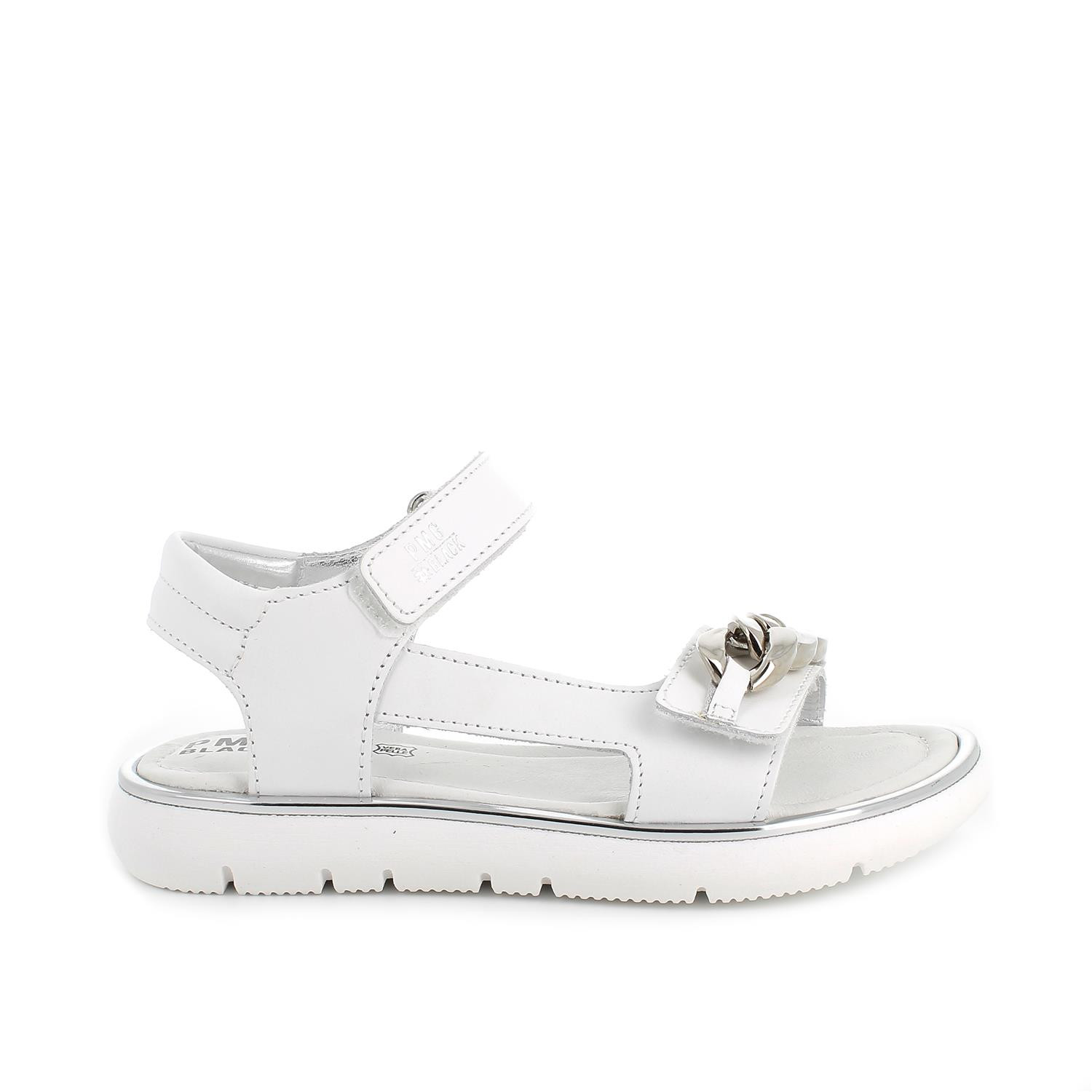 SANDALE AUS LEDER FUER MAEDCHEN  WEISS