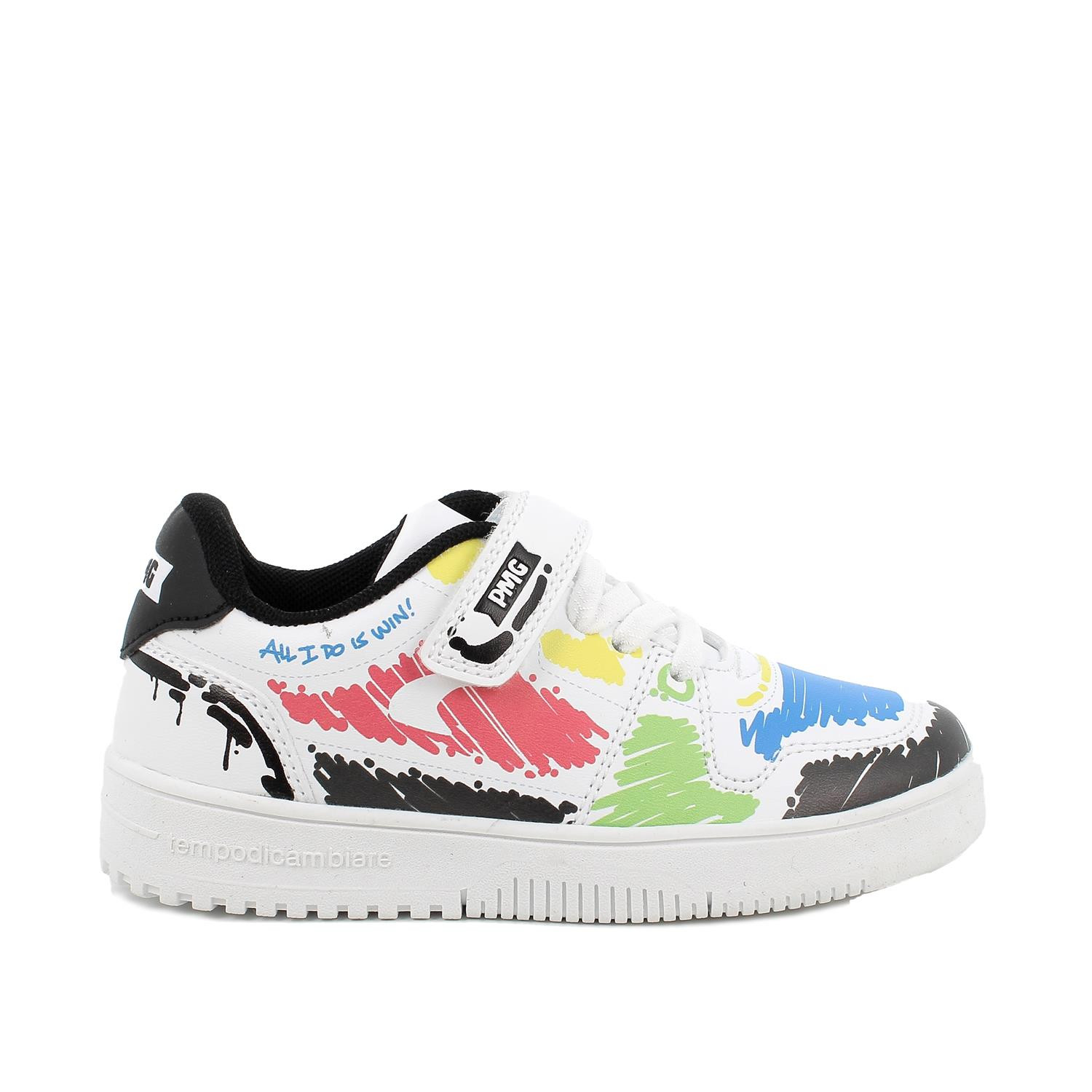 SNEAKERS FUER JUNGEN  WEISS MULTICOLOR-SCHWARZ
