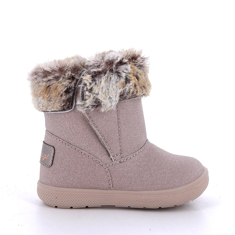 STIVALETTI PRIMI PASSI CON INSERTO IN PELLICCIA SINTETICA BAMBINA