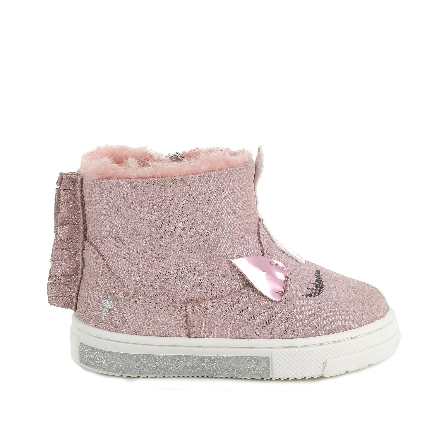 Stivaletti in pelle da bambina rosa glitter