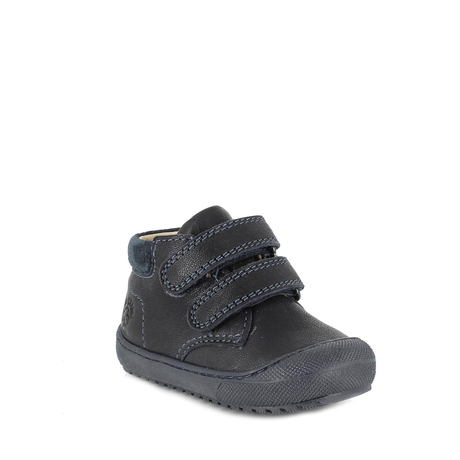 Scarpe primi passi in pelle eco sostenibili bambino blu