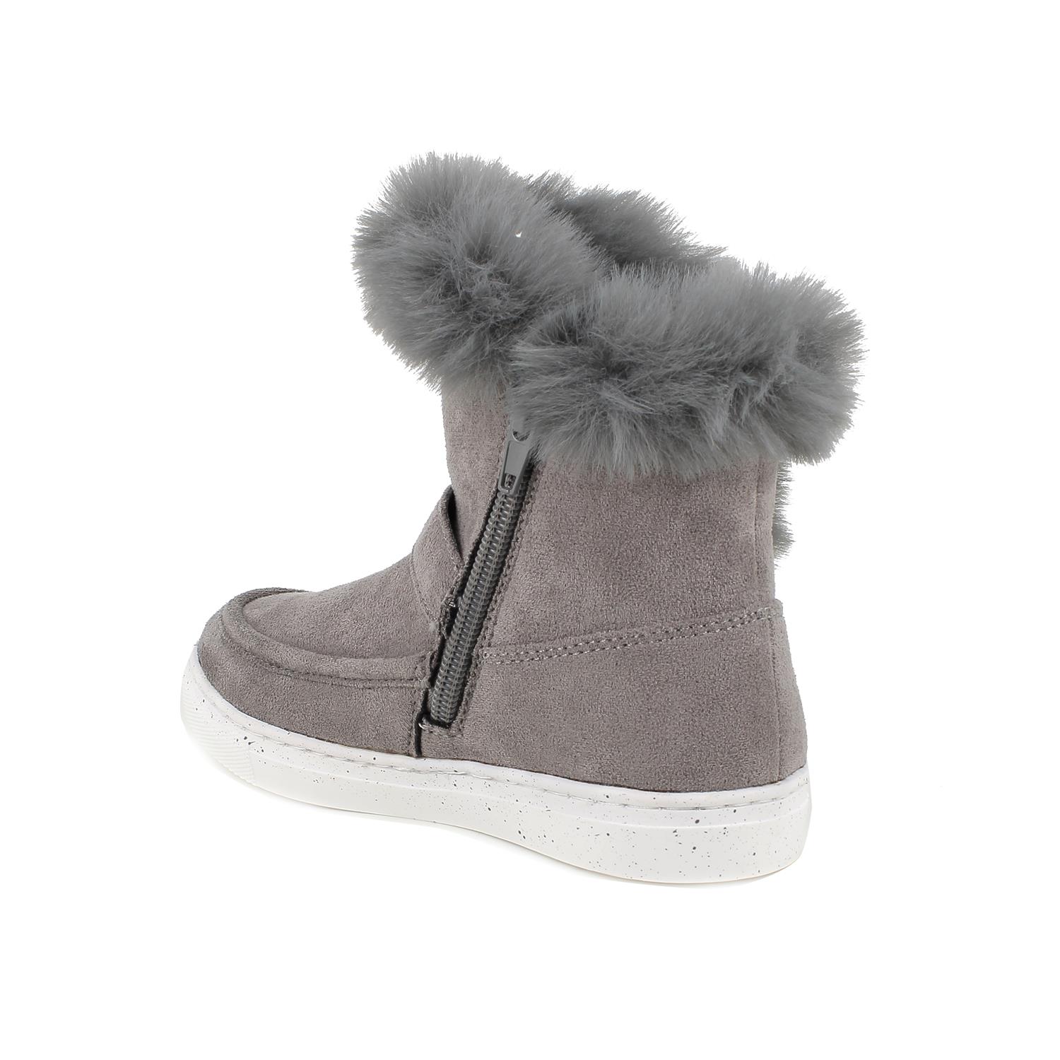 Girls grey fur top boots