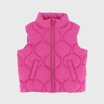 Gilet in nylon da bambina, rosa                      Gilet in nylon da bambina, rosa