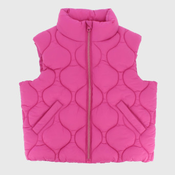 Gilet in nylon da bambina, rosa                      Gilet in nylon da bambina, rosa