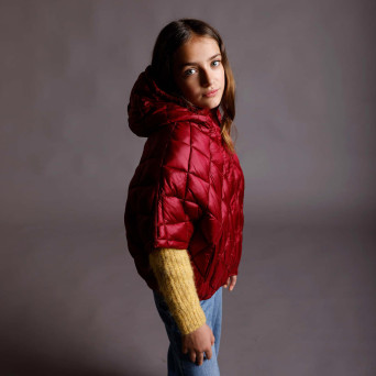 Gilet in nylon da bambina, rosso                     Gilet in nylon da bambina, rosso