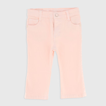 Pantalone in tela di cotone da bambina, rosa                      Pantalone in tela di cotone da bambina, rosa