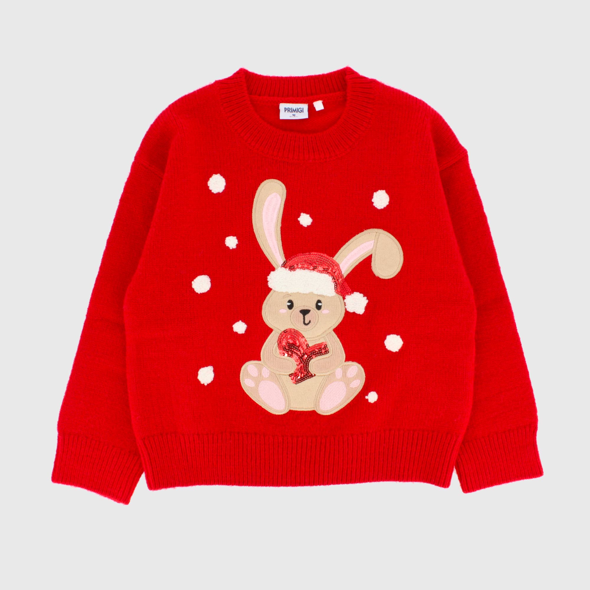 Pullover in maglia da bambina rosso