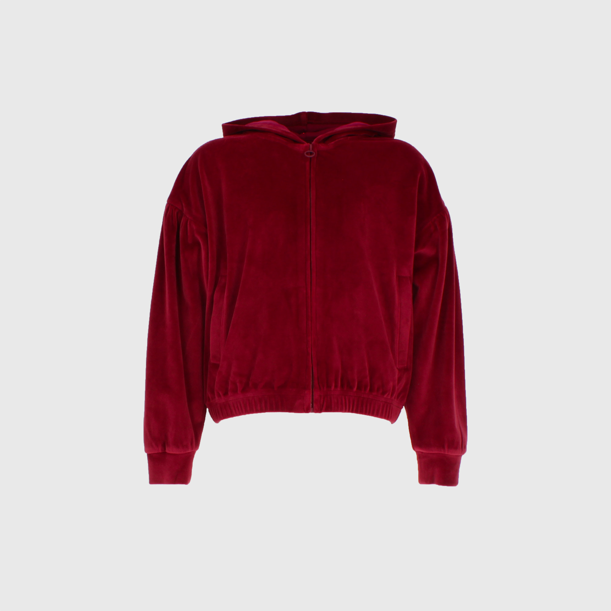 Felpa con cappuccio da bambina rosso