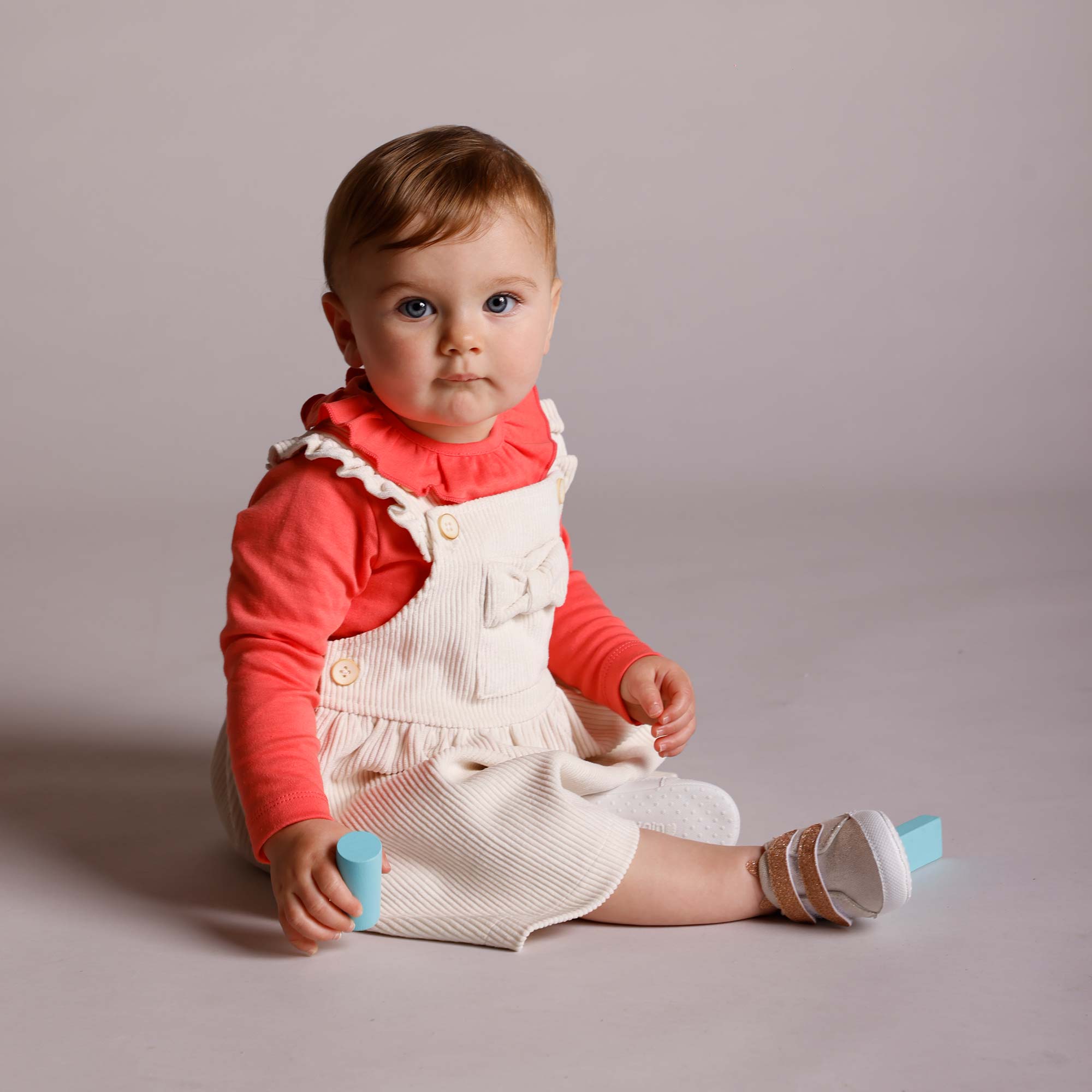 Completo due pezzi da neonata, beige - Main Image