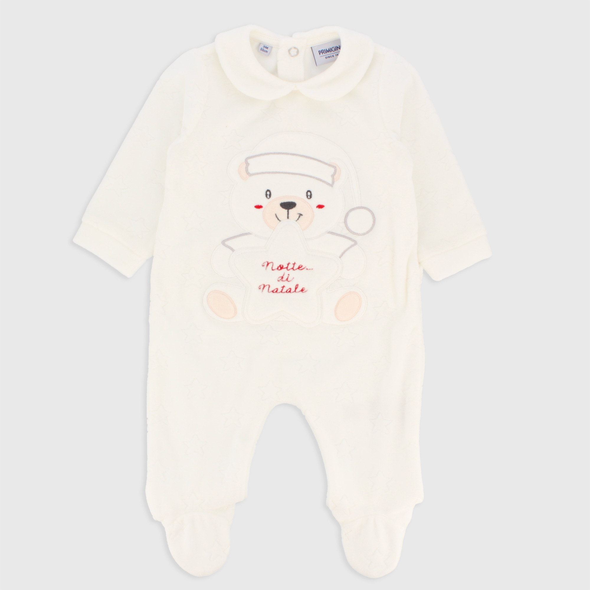 Tutina in ciniglia da neonato bianco