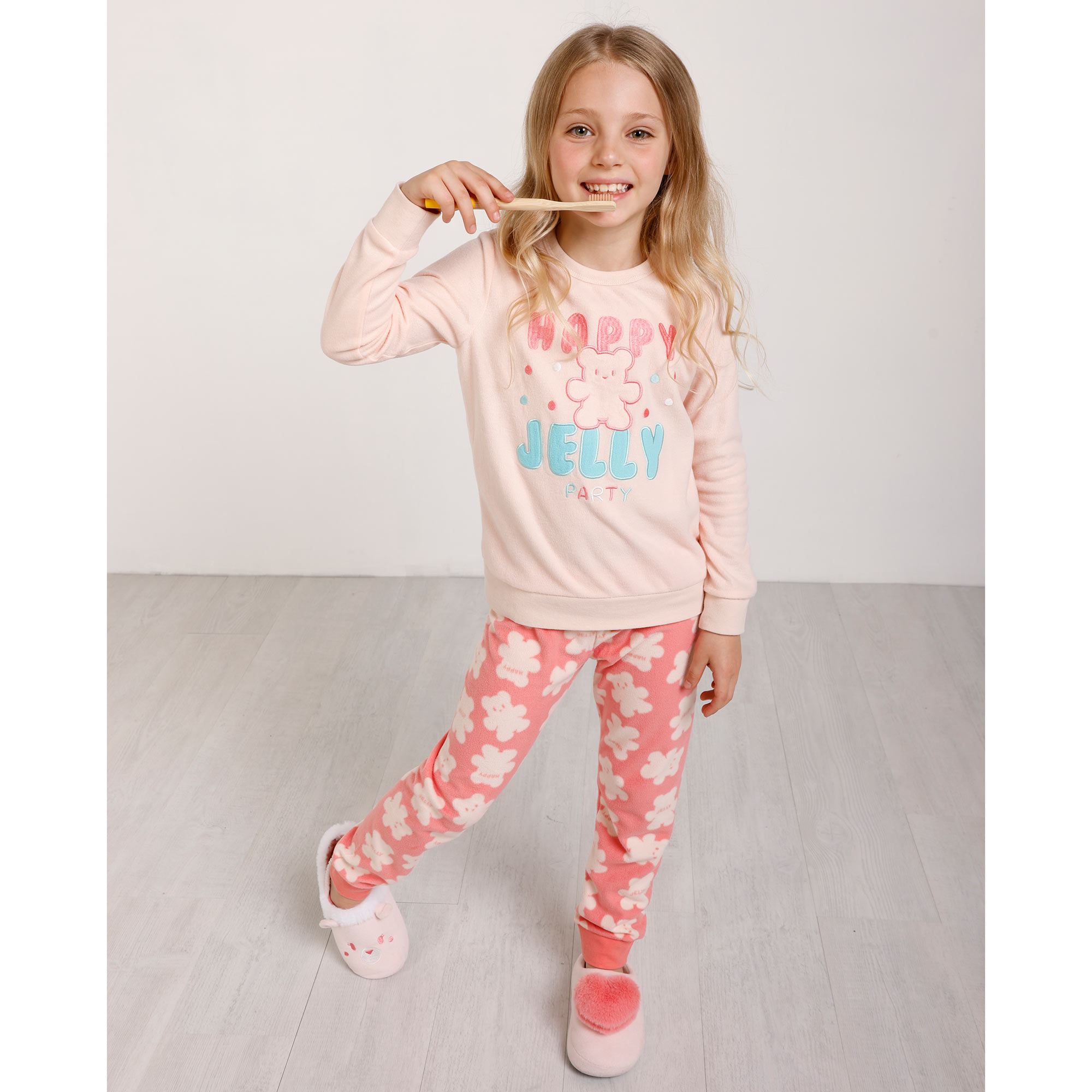 Pigiama in pile da bambina rosa