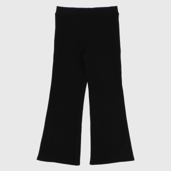 Leggings in felpa da bambina, nero                      Leggings in felpa da bambina, nero