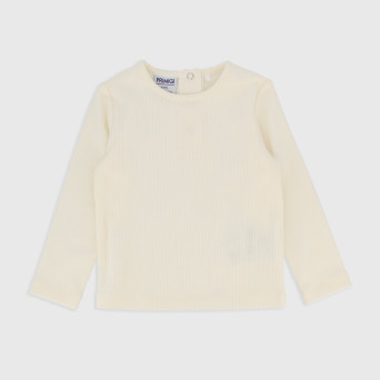 Maglietta a costine da bambina, bianco                    Maglietta a costine da bambina, bianco