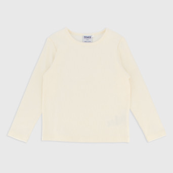 Maglietta a costine da bambina, bianco                    Maglietta a costine da bambina, bianco