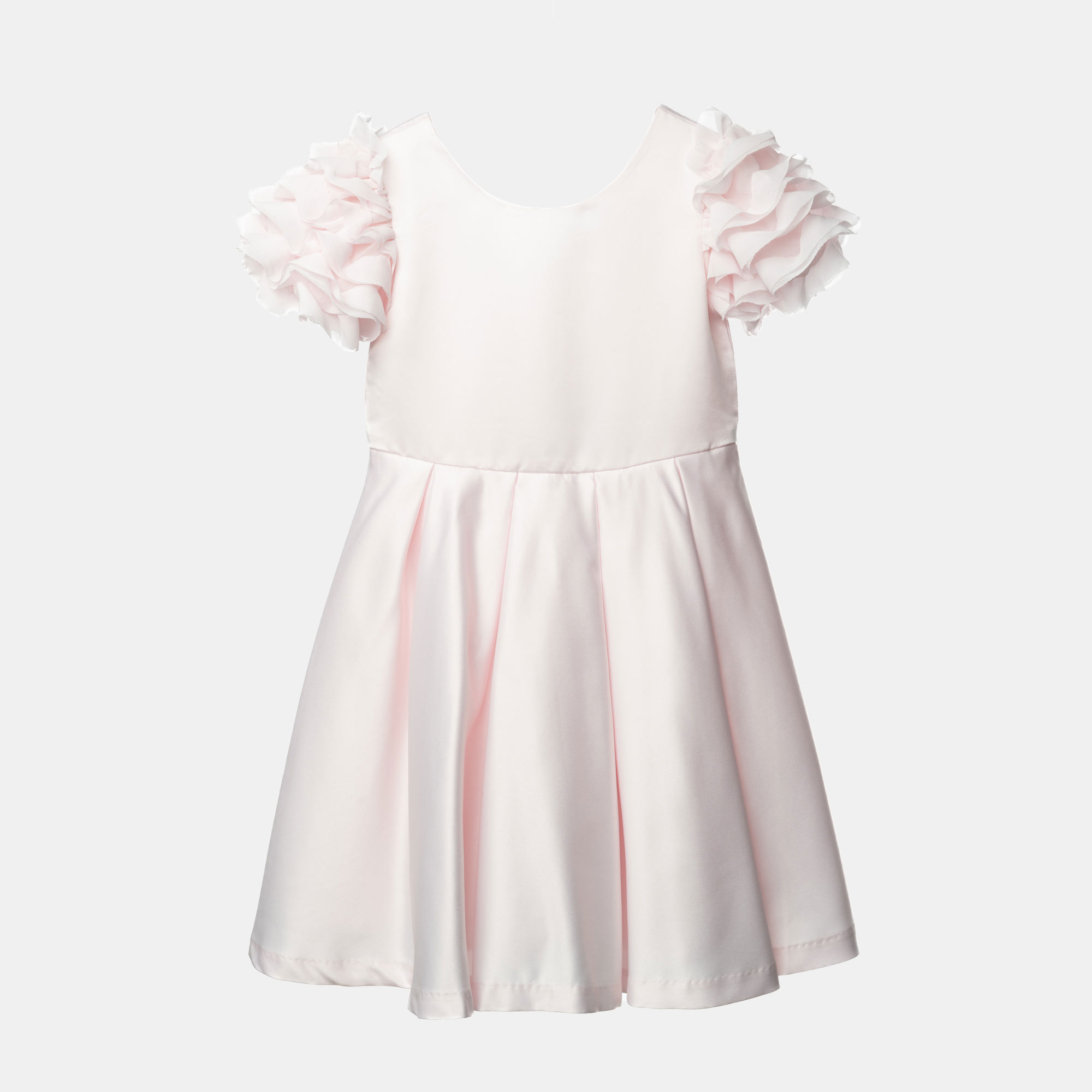 Dress in satin girl, pink - Main Image