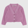 Cardigan tricoté côtelé pour fille, rose Cardigan tricoté côtelé pour fille, rose
