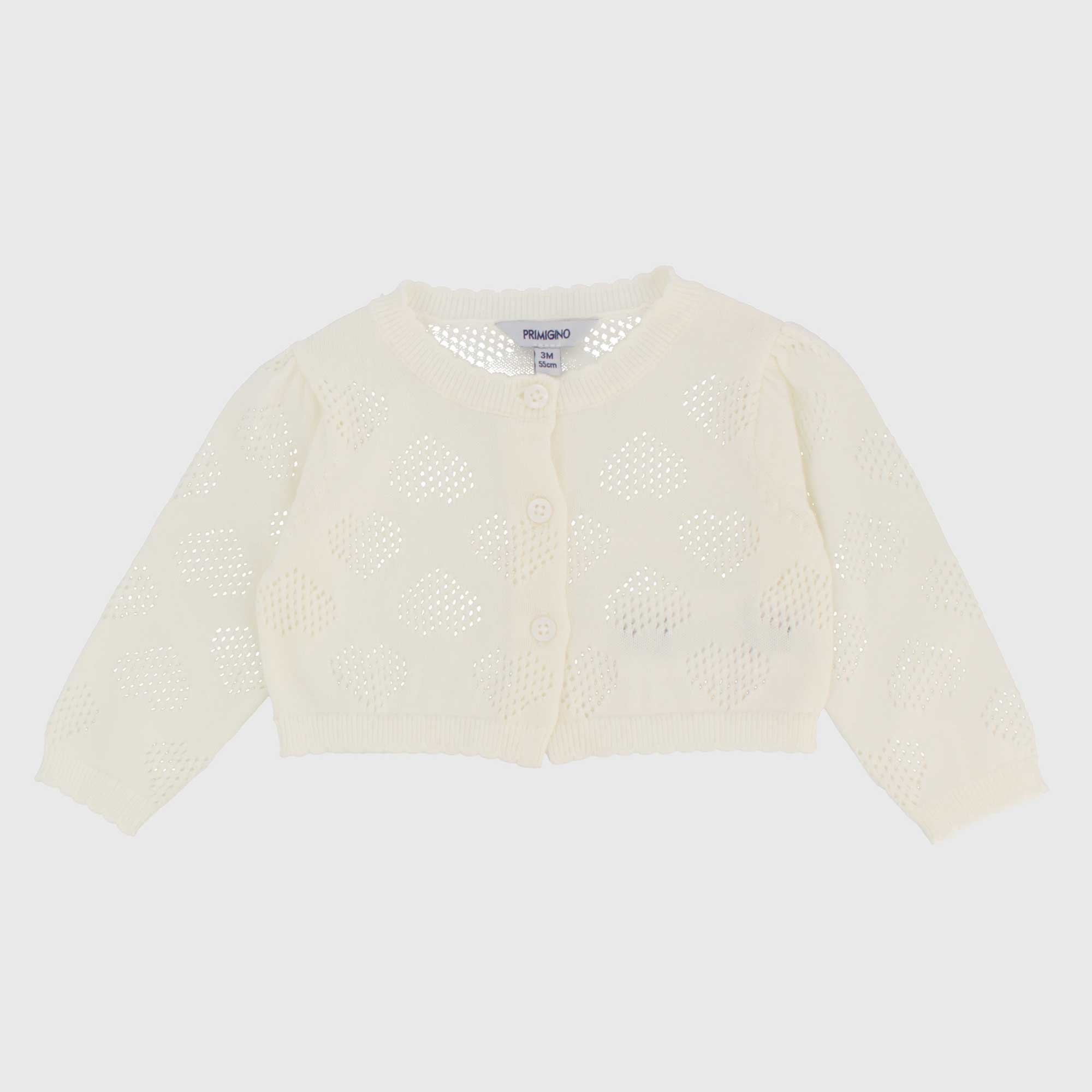 CARDIGAN AUS STRICK FUER NEUGEBORENE , WEISS