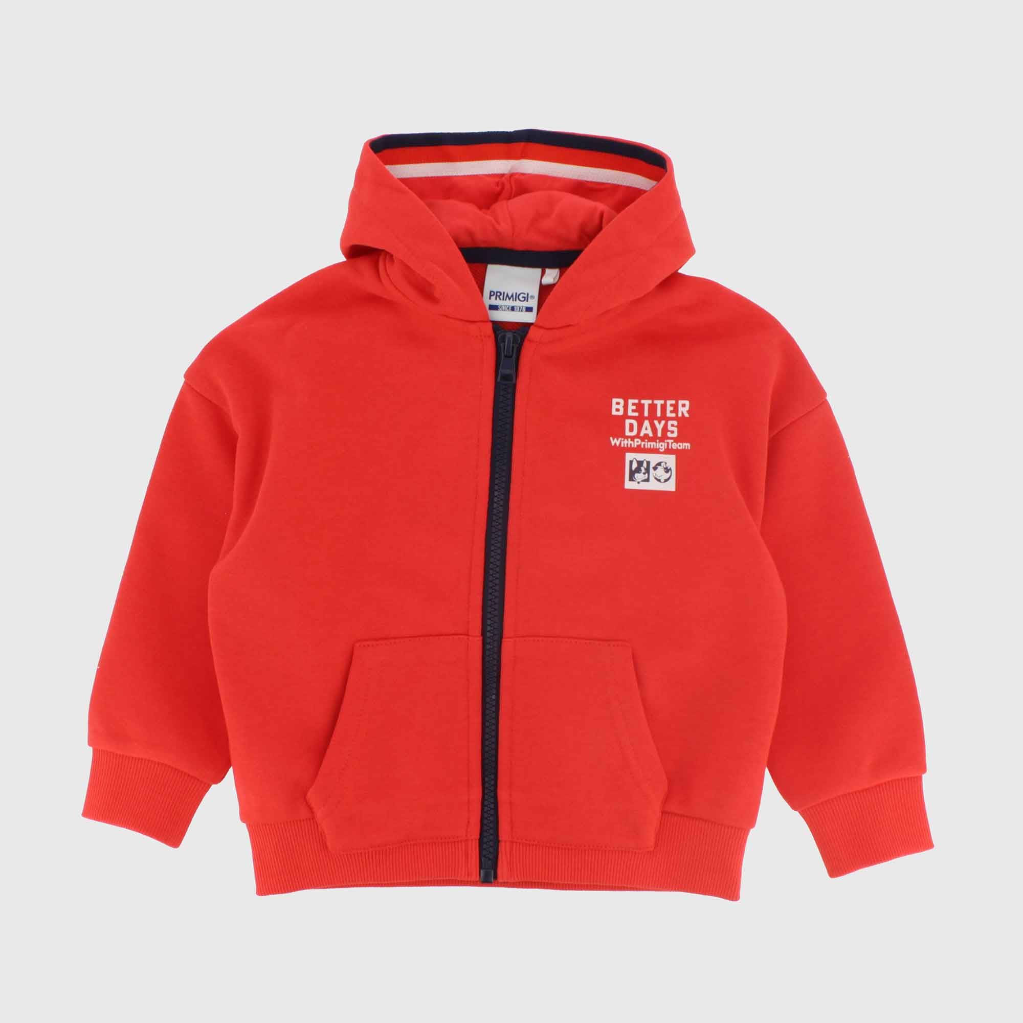 Open sweat-shirt with heat for boy, red