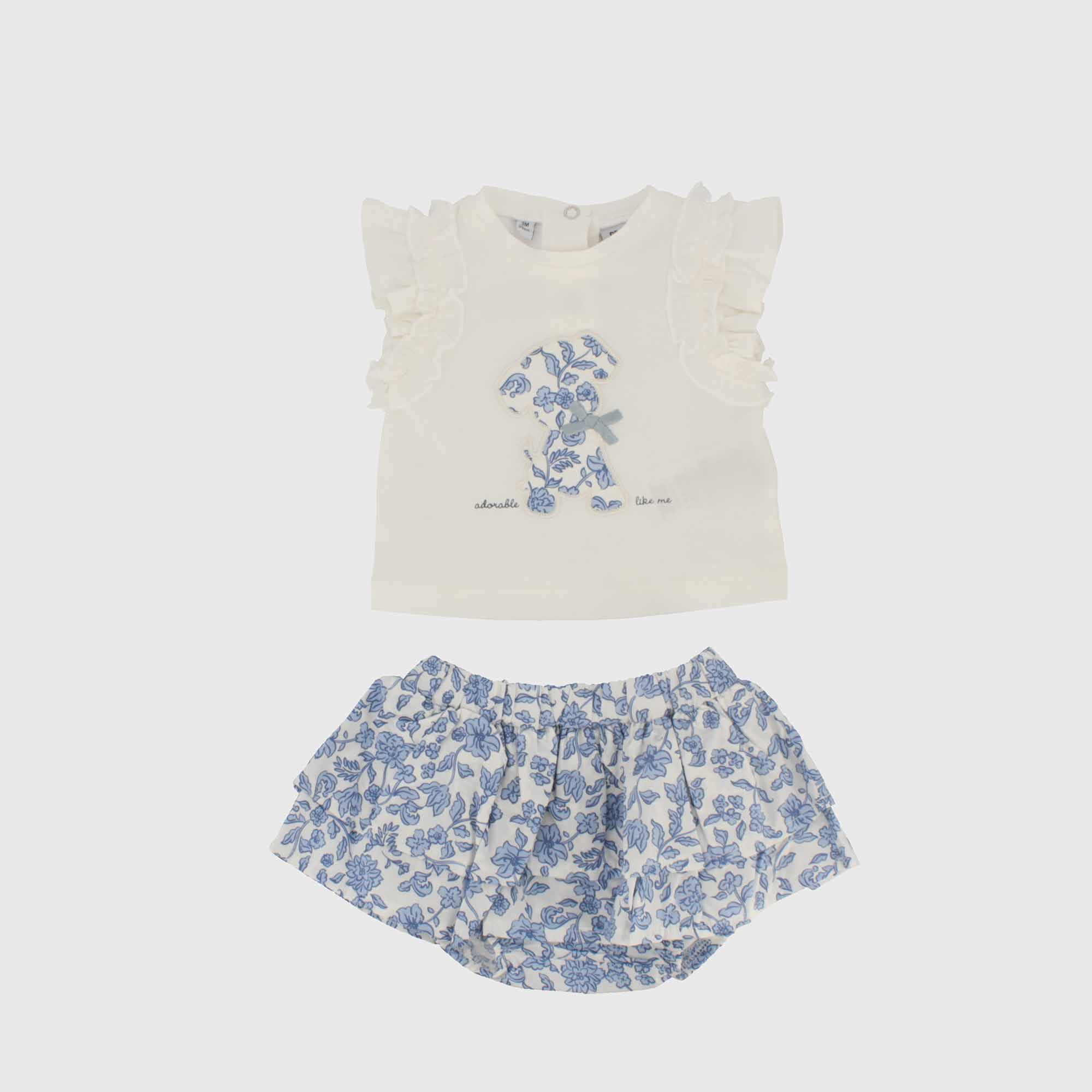 Completo due pezzi da Neonata, BIANCO