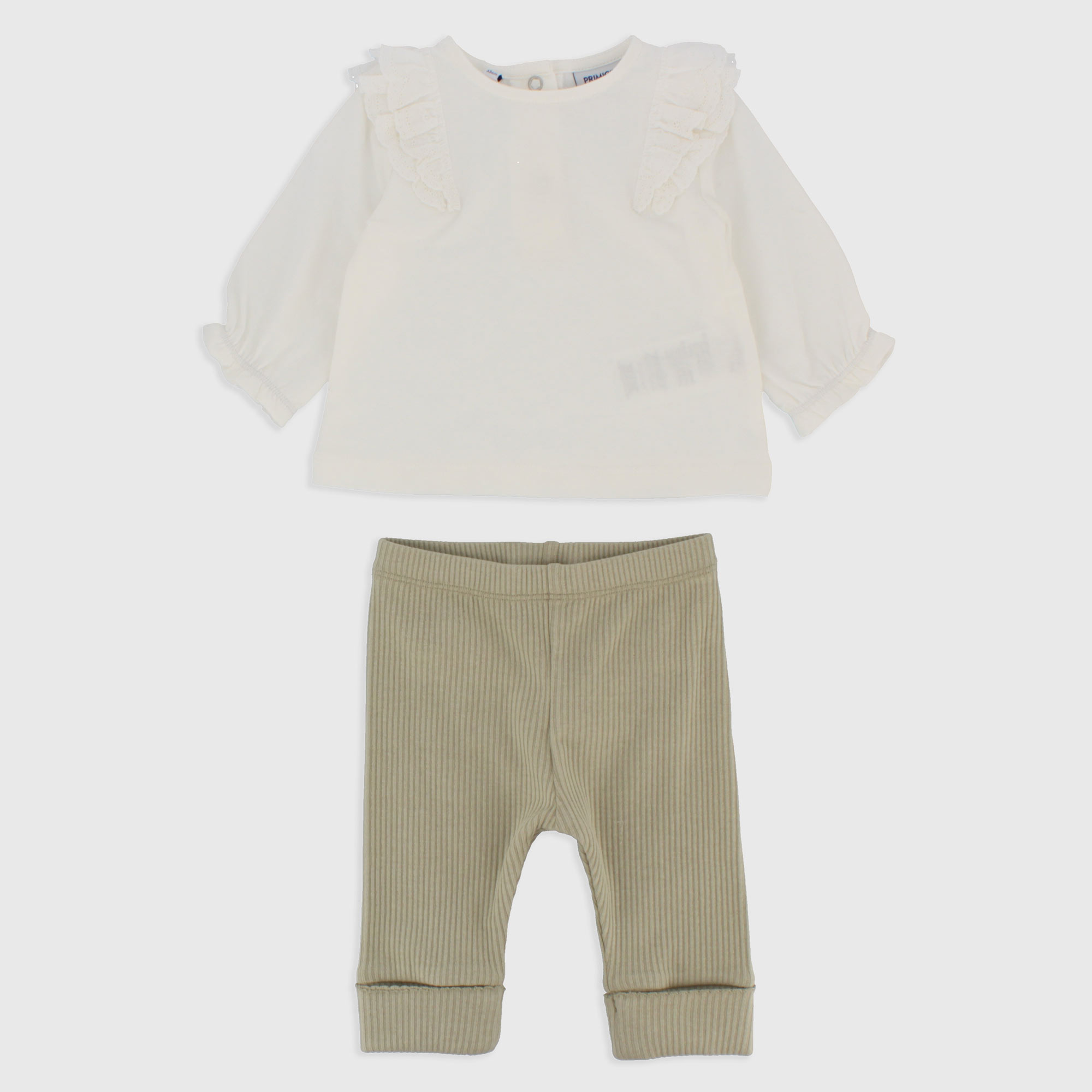 Completo due pezzi da Neonata, BIANCO