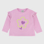 Maglietta in jersey elasticizzato da Bambina, ROSA Maglietta in jersey elasticizzato da Bambina, ROSA