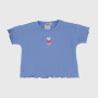 T-shirt côtelé pour fille, bleu T-shirt côtelé pour fille, bleu