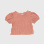 Top de seeersucker de niña, rosa Top de seeersucker de niña, rosa