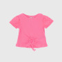 T-shirt ribbed girl, pink T-shirt ribbed girl, pink