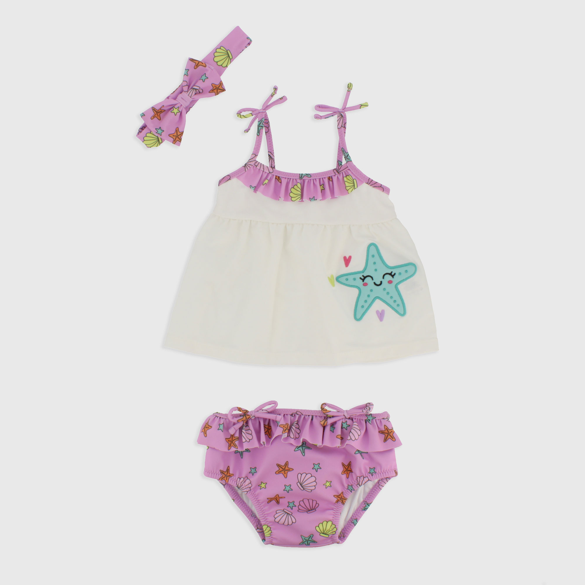 Costume Da Bagno Bambina Intero Floreale - 100% Cotone Per Mare E Piscina - Foto 3