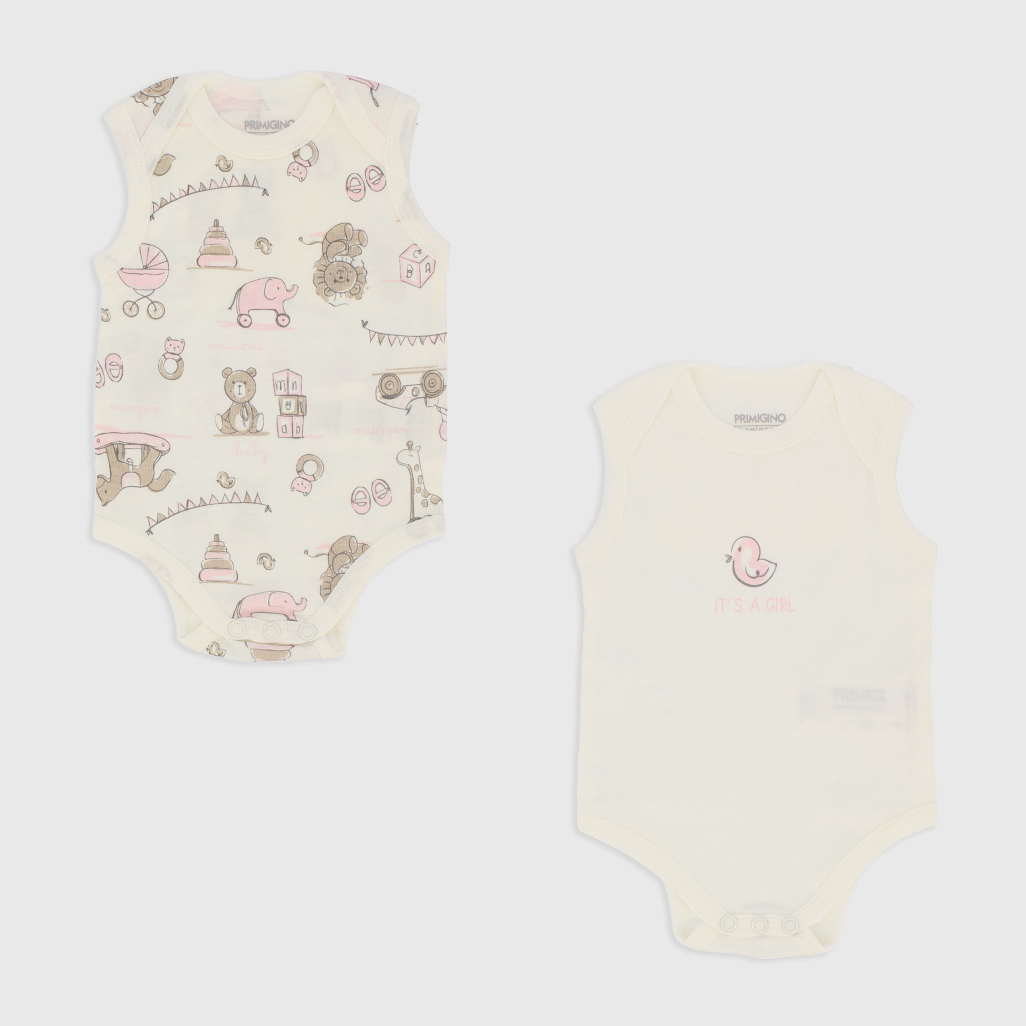 PACK MIT ZWEI BODY MIT RIPPE FUER NEUGEBORENE , WEISS