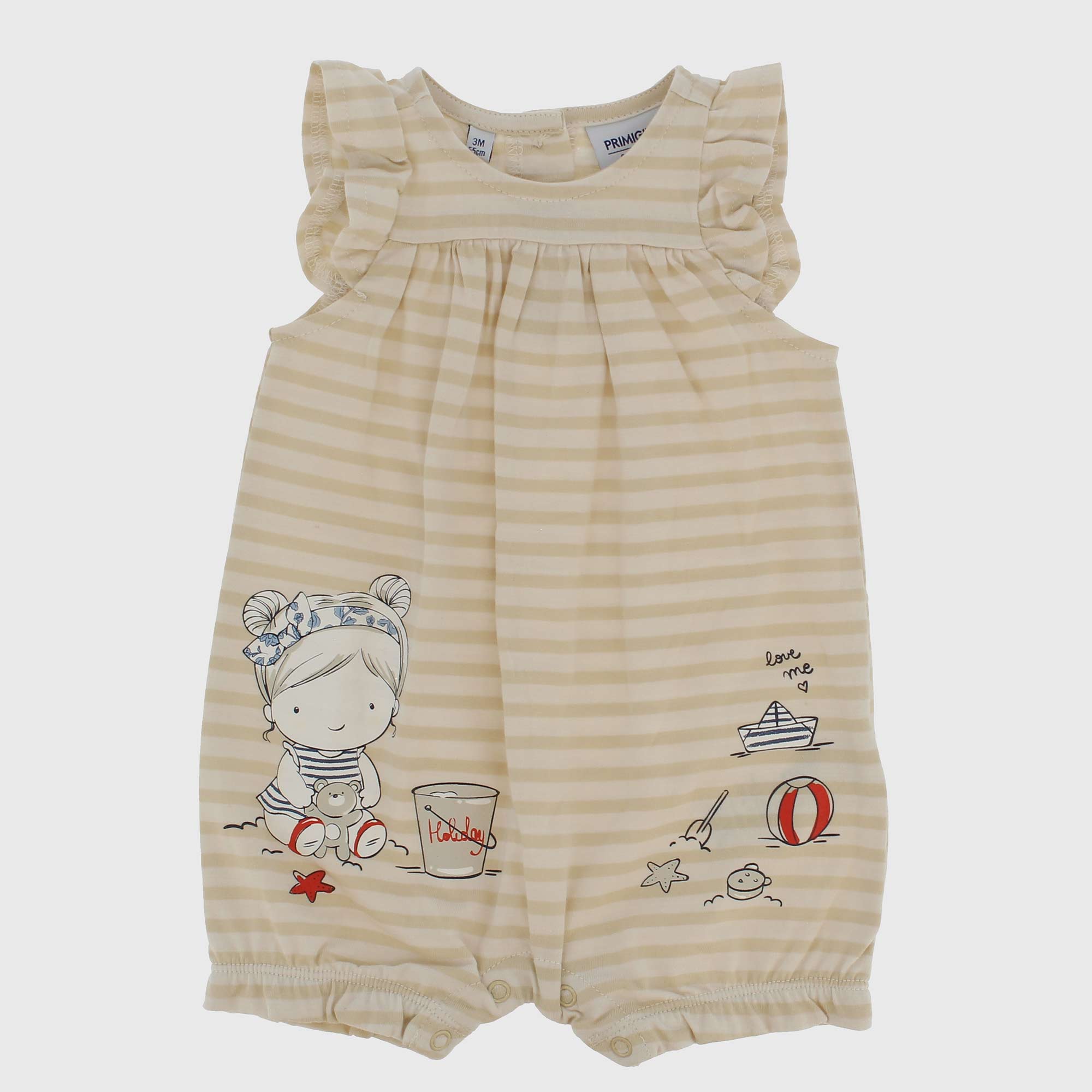 ANZUG AUS JERSEY FUER NEUGEBORENE , BEIGE