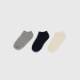 Pack avec trois paires de pédules pour garçon, blanc Pack avec trois paires de pédules pour garçon, blanc