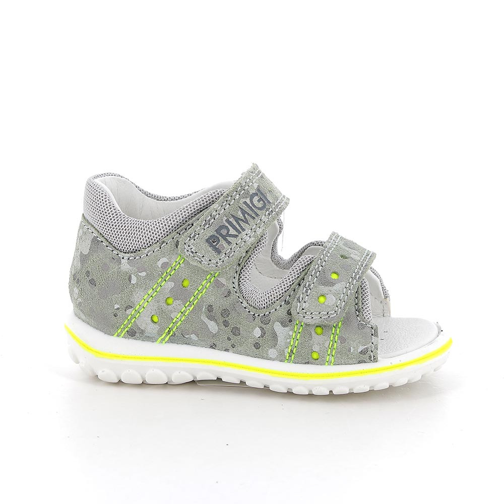 SANDALE AUS LEDER   JUNGEN   MILITAERGRAU-SALBEI