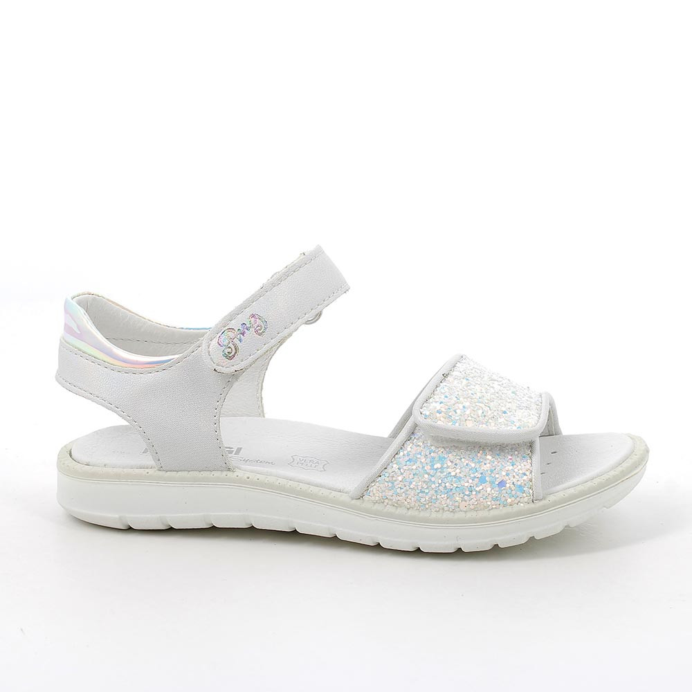 Sandali da bambina bianco iridescente