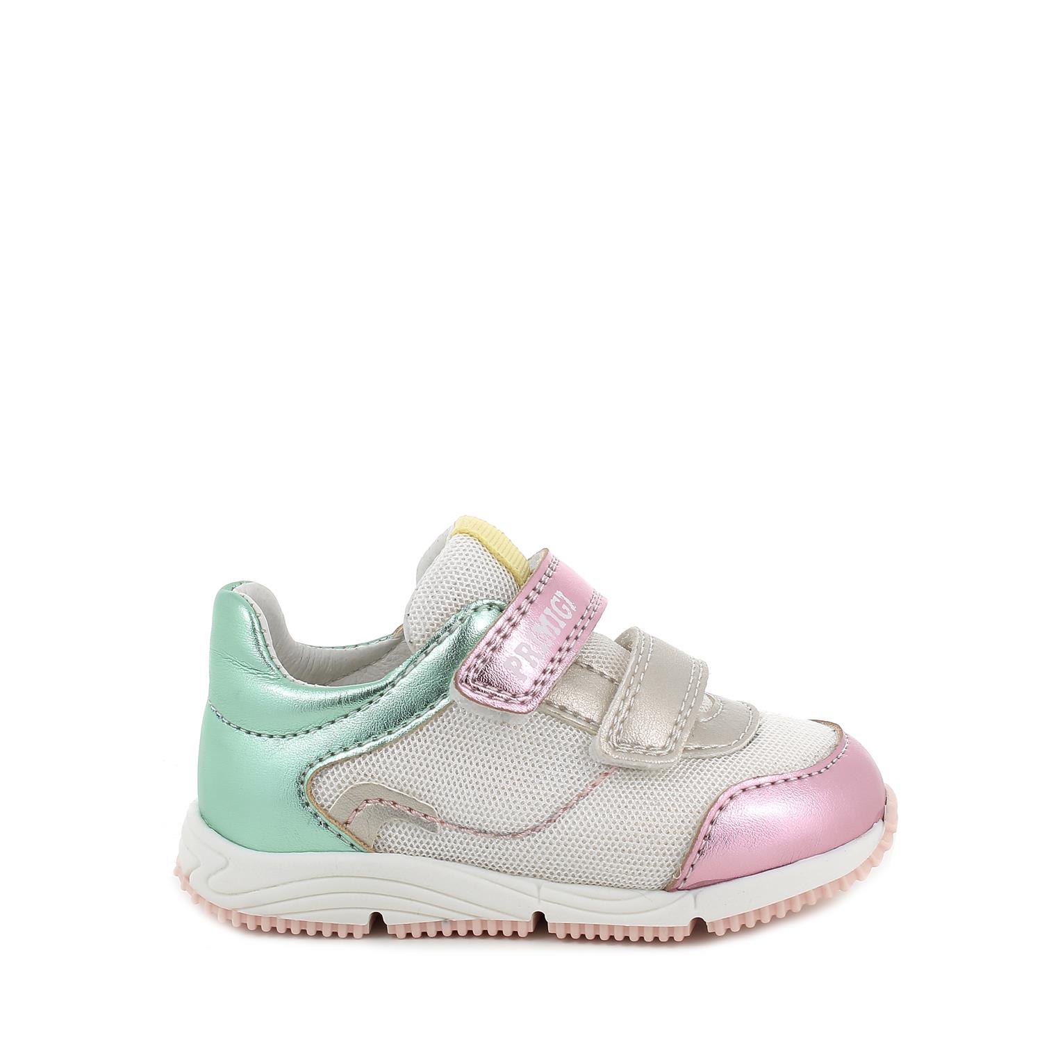 Scarpe da bambina chiffon-salvia-bianco