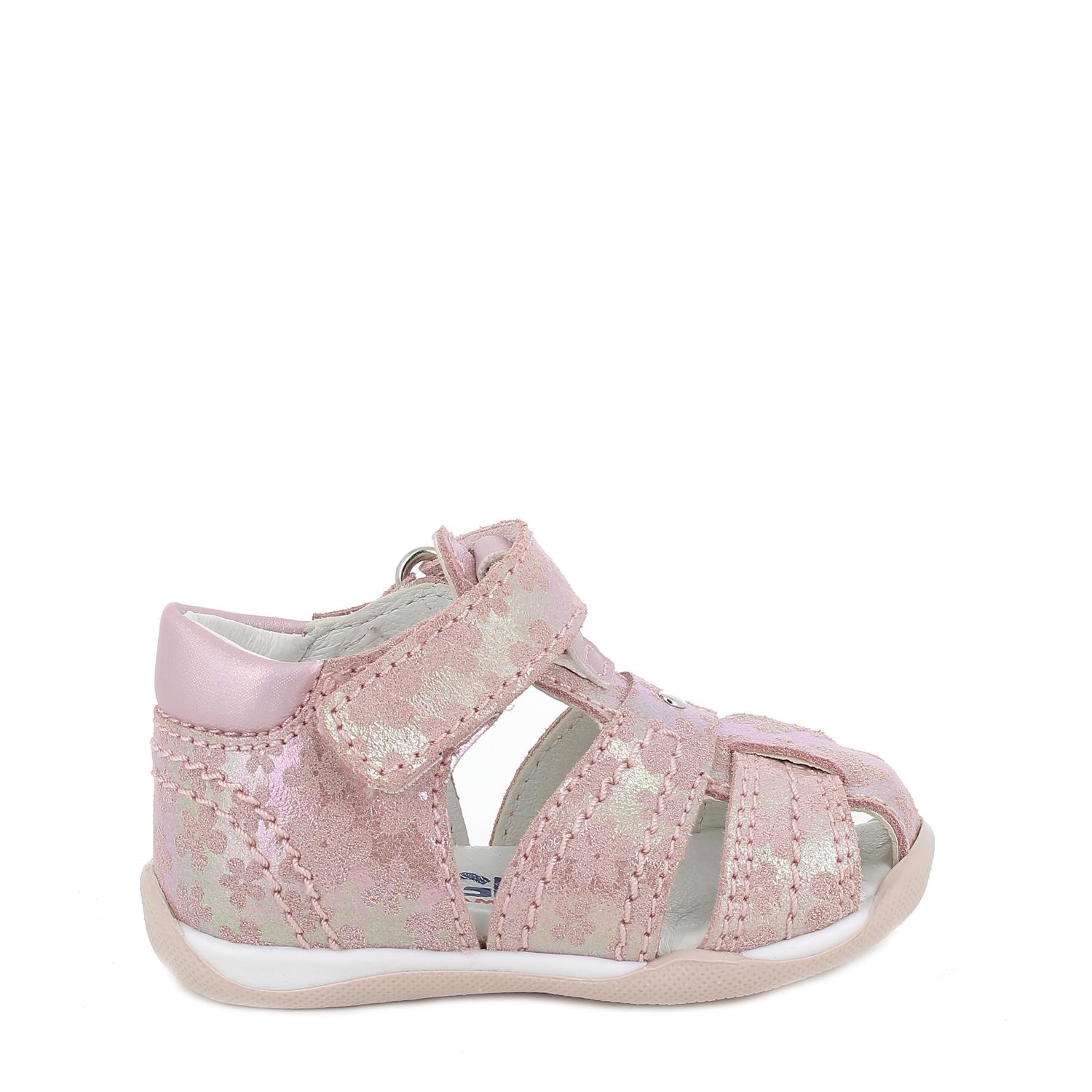 SANDALE  AUS LEDER  MAEDCHEN    HELLROSA IRISIEREND