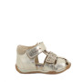 sandal in leather  girl   platinum sandal in leather  girl   platinum