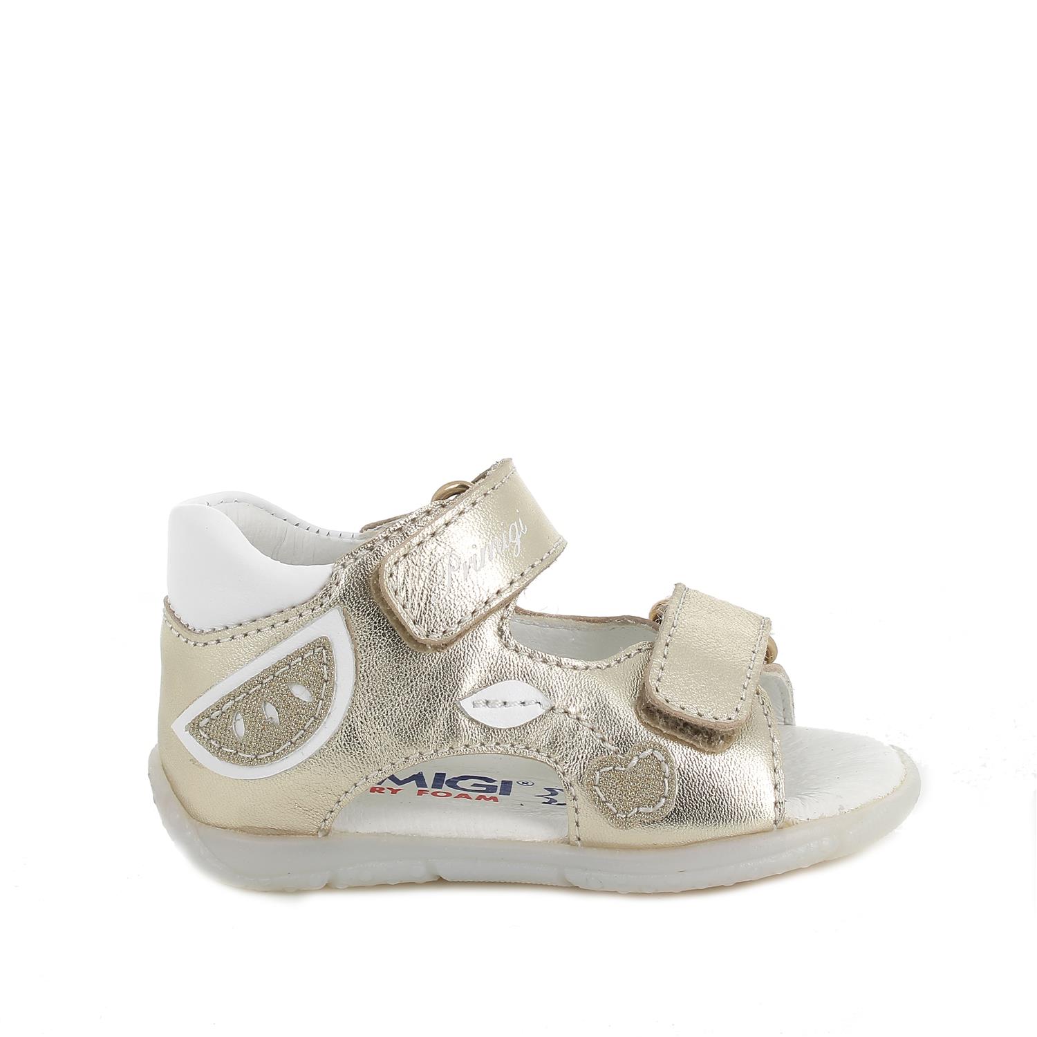 SANDALE AUS LEDER   MAEDCHEN     PLATIN