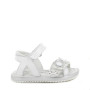 Sandali in pelle da bambina bianco-argento Sandali in pelle da bambina bianco-argento