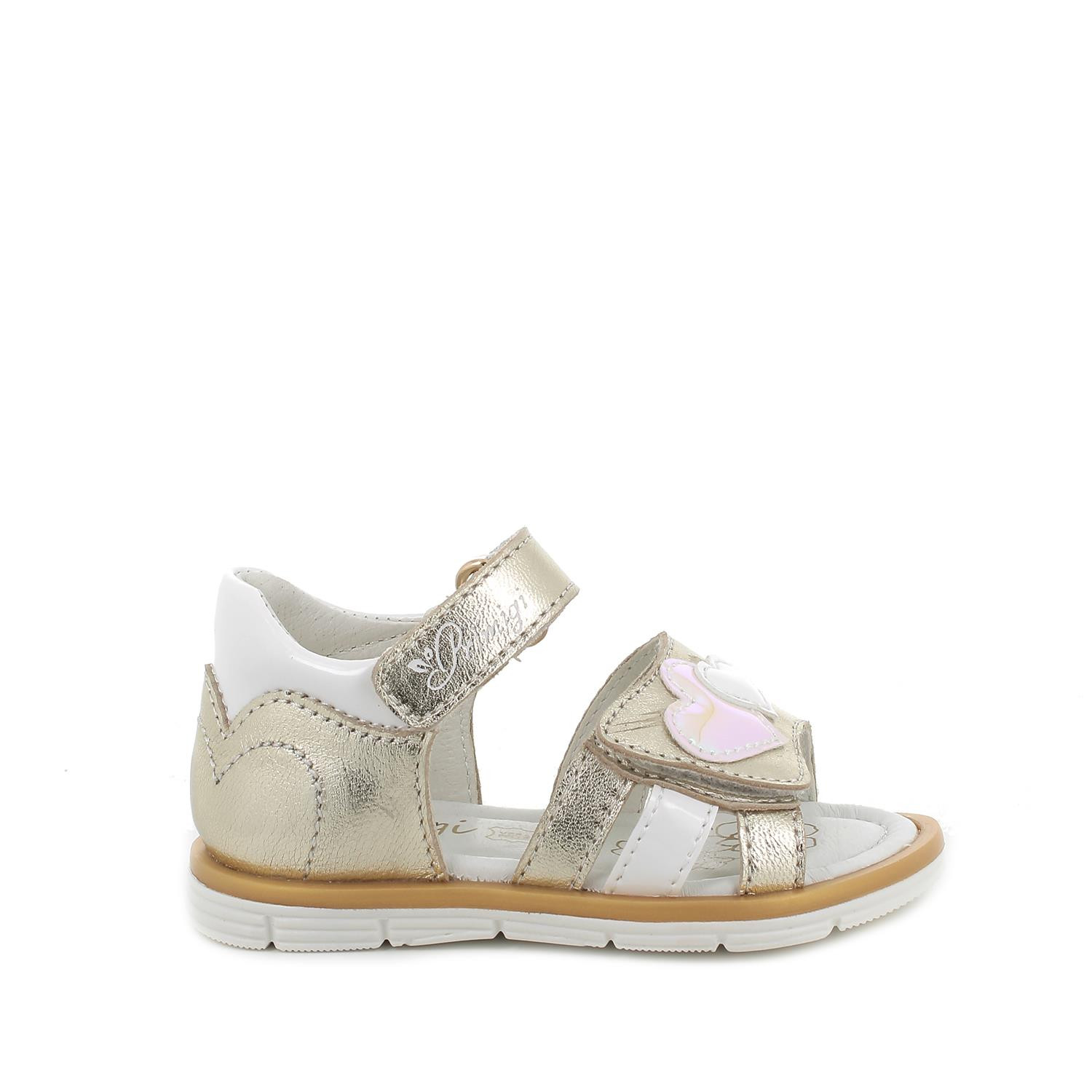 SANDALE AUS LEDER   MAEDCHEN     PLATIN