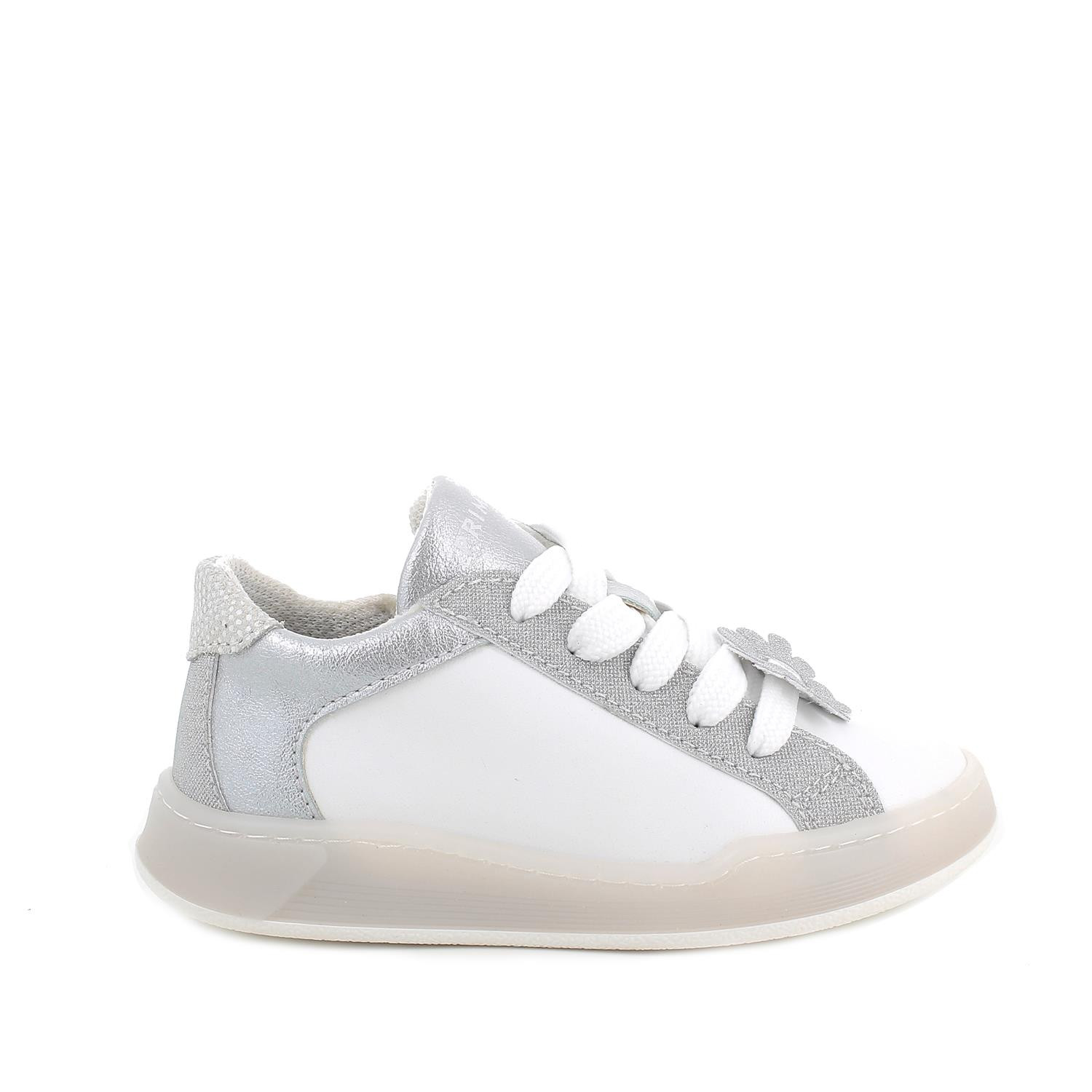 Sneakers da bambina bianco-argento