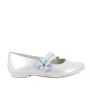 ballerine en cuir fille  blanc perlé ballerine en cuir fille  blanc perlé