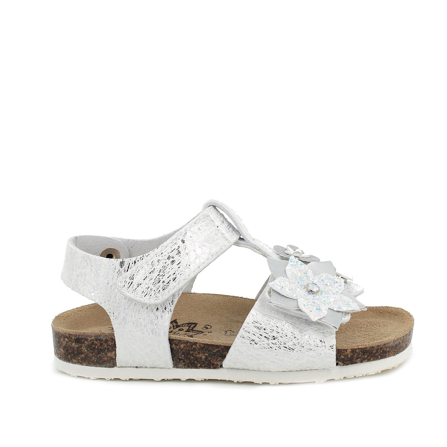 SANDALE  MAEDCHEN    WEISS-SILBER