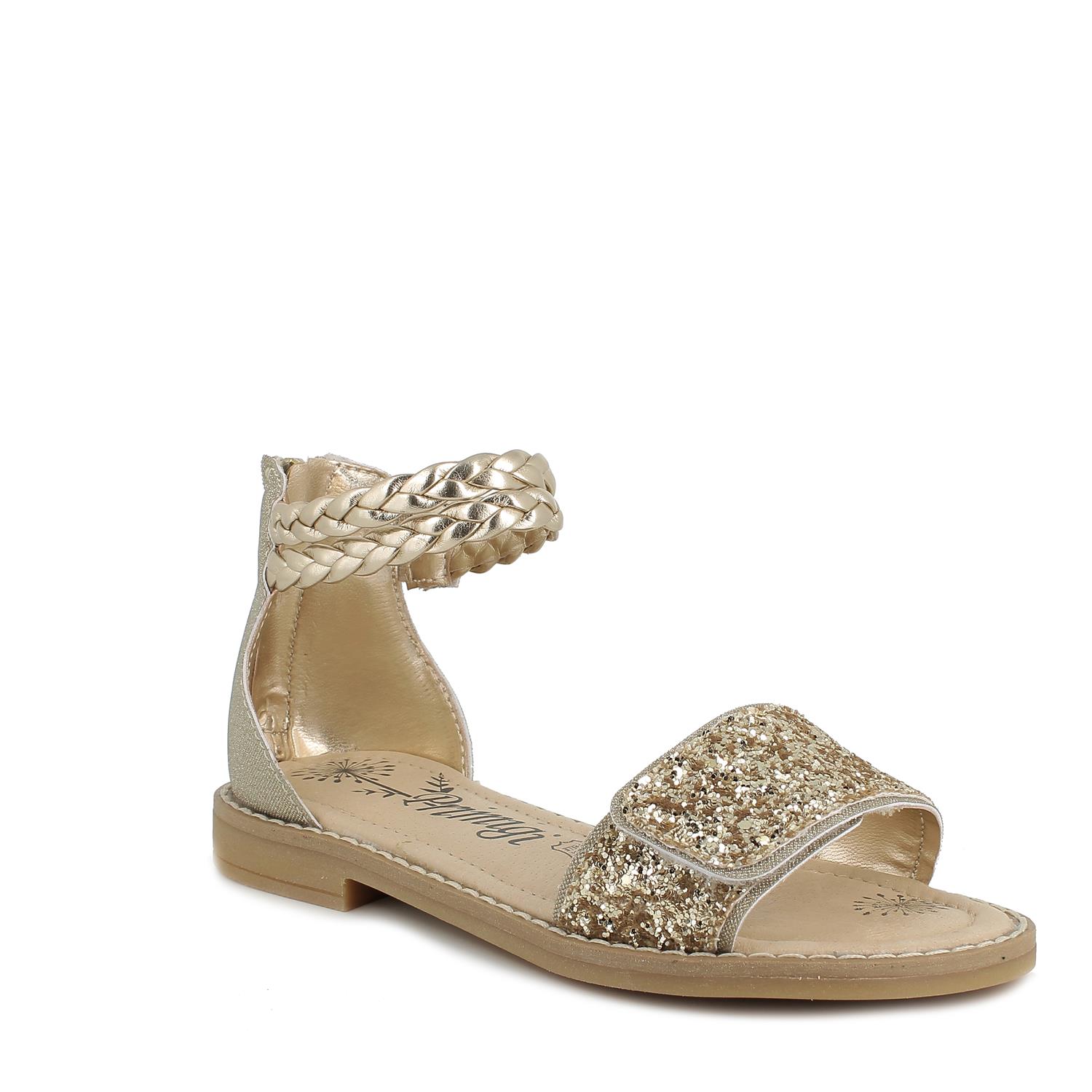 Girls gold glitter sandals top