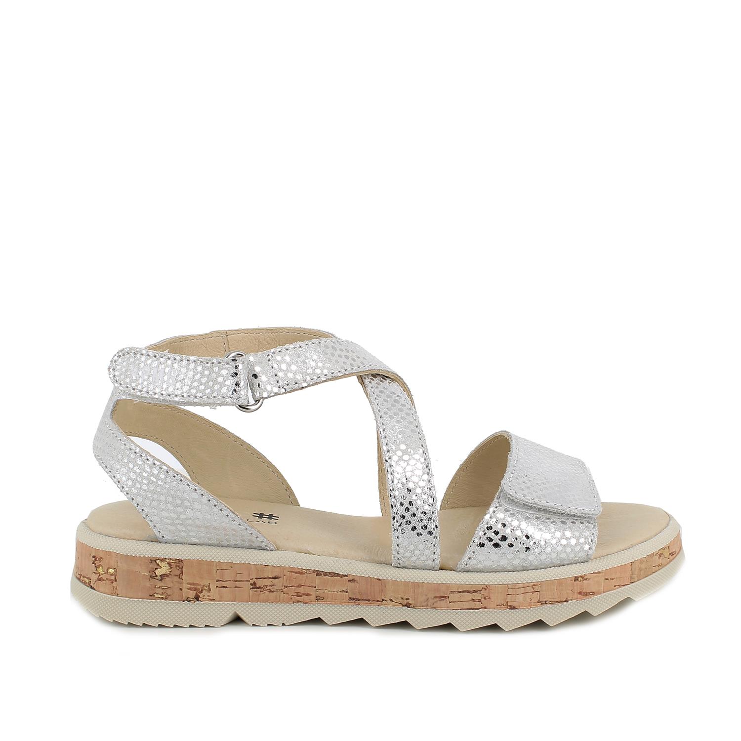 Sandali in pelle da bambina argento